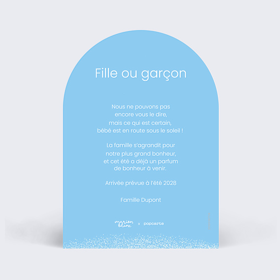 Carte Annonce Grossesse Brise d’été - Marion Blanc x Popcarte
