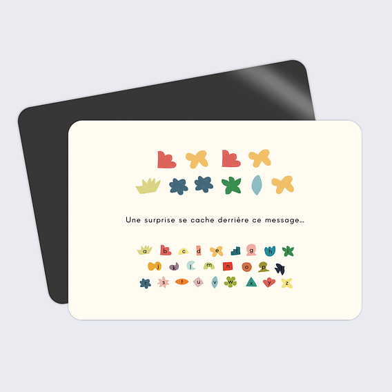 Carte annonce grossesse Message à décrypter