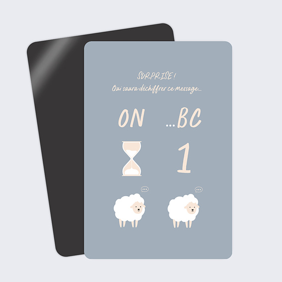 Carte annonce grossesse Humour Rébus