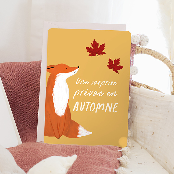Carte annonce grossesse Bébé Automne Après 4