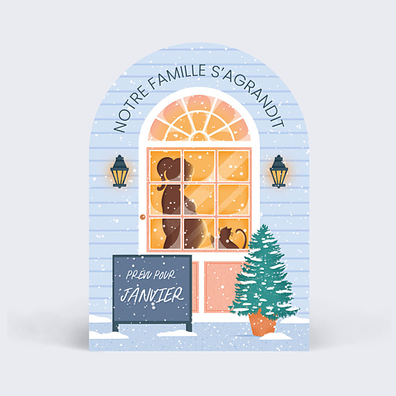 Carte Annonce Grossesse Matin d’hiver - Marion Blanc x Popcarte