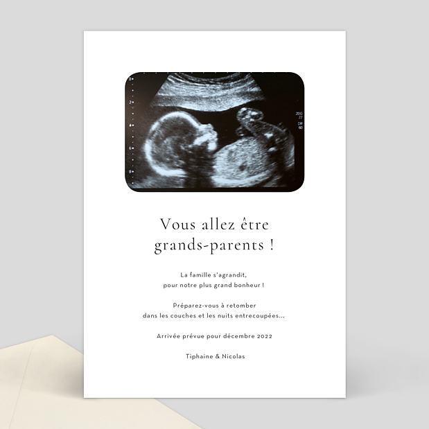 Carte Annonce Grossesse Illustration Famille Verso