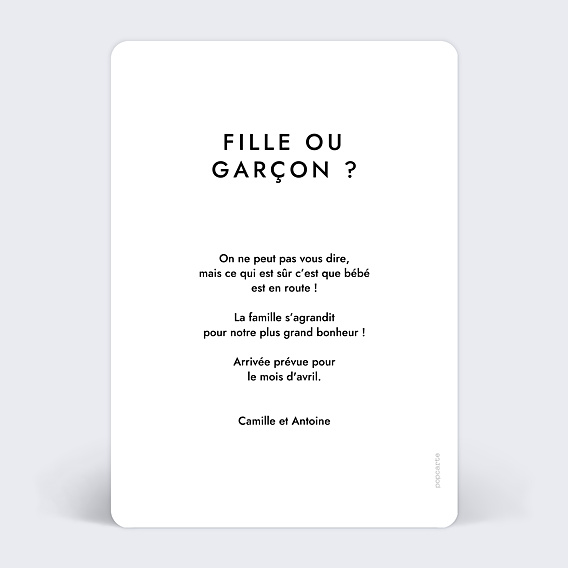 Carte Annonce Grossesse Votre photo en illustration minimaliste