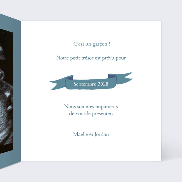Carte Annonce Grossesse Jouet Garçon Intérieur Droit