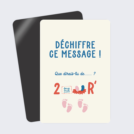 Carte annonce grossesse Papa rébus