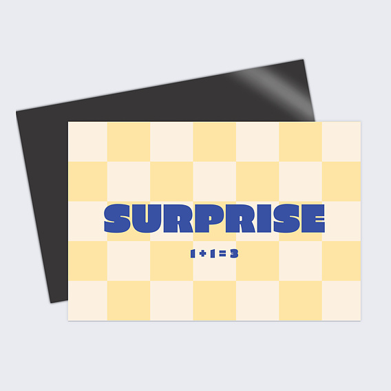 Carte annonce grossesse Damier jaune beurre