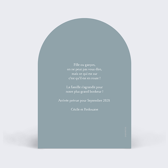 Carte annonce grossesse Échographie Originale Verso