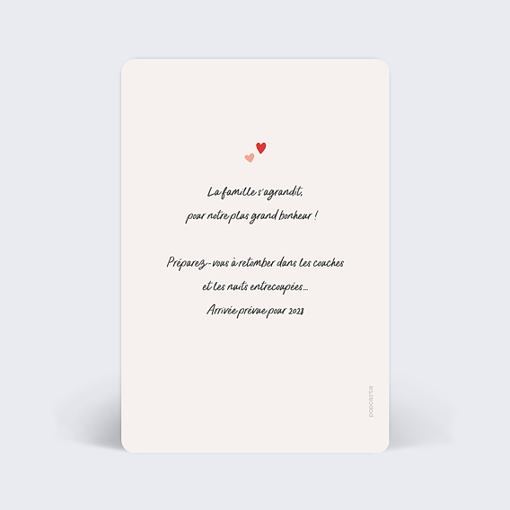 Carte annonce grossesse Avocat Verso