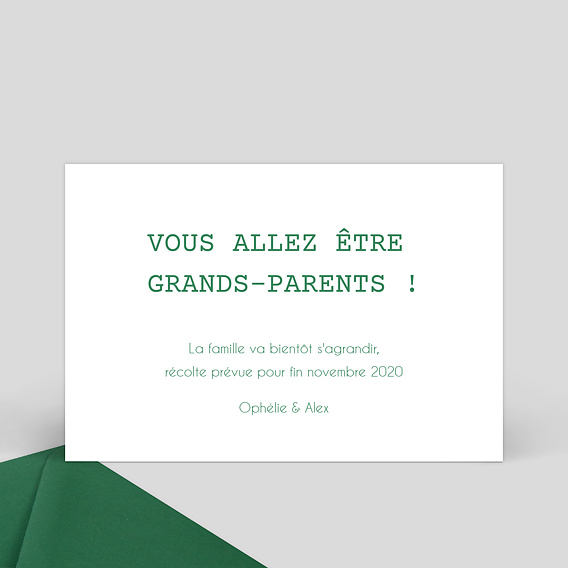 Carte annonce grossesse Salade Verso