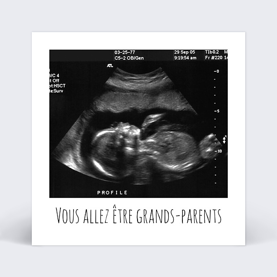 Carte annonce grossesse Polaroïd Recto