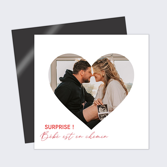 Carte Annonce Grossesse Photo Coeur