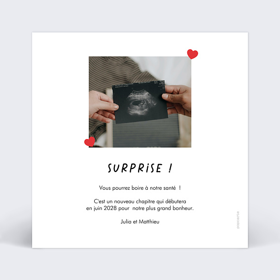 Carte annonce grossesse Apéro Verso