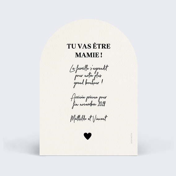 Carte annonce grossesse Mamie de 2 Verso