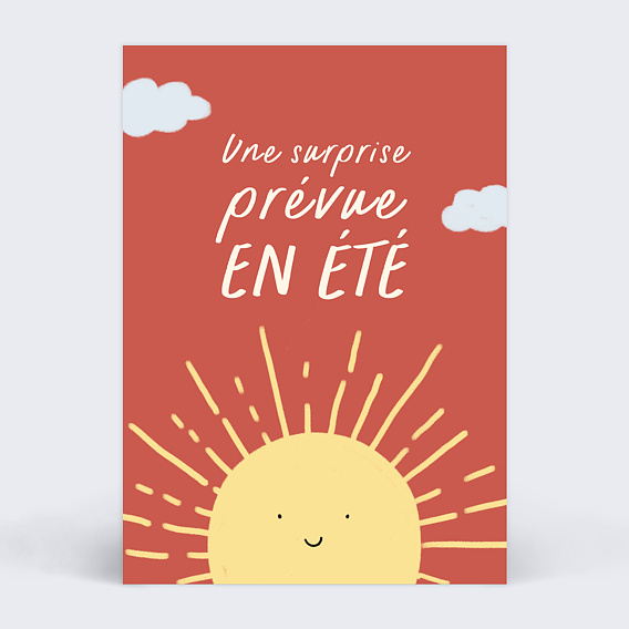 Carte annonce grossesse Bébé Été Recto