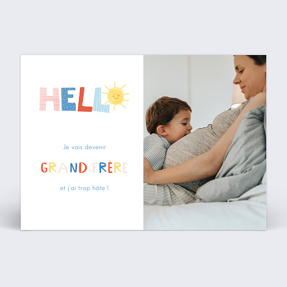 Carte annonce grossesse Deuxième Enfant Recto