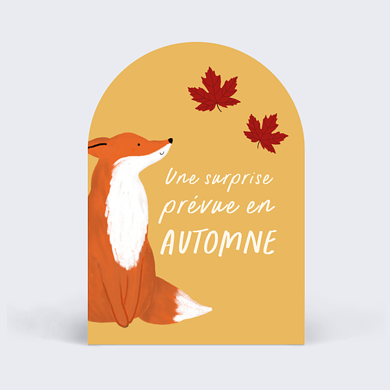 Carte annonce grossesse Bébé Automne