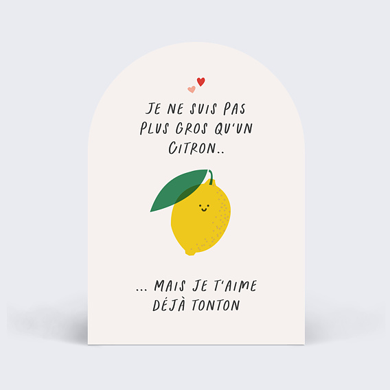 Carte annonce grossesse Citron