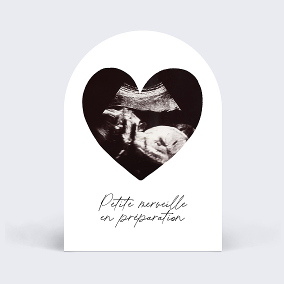 Carte annonce grossesse Échographie coeur