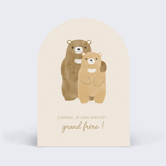Carte annonce grossesse Frères Ours