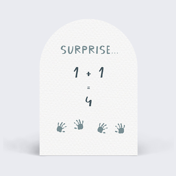 Carte annonce grossesse Jumeaux petites mains