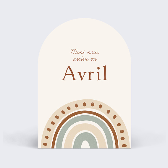 Carte annonce grossesse Petit Arc-en-ciel