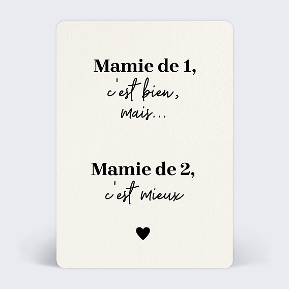 Carte annonce grossesse Mamie de 2