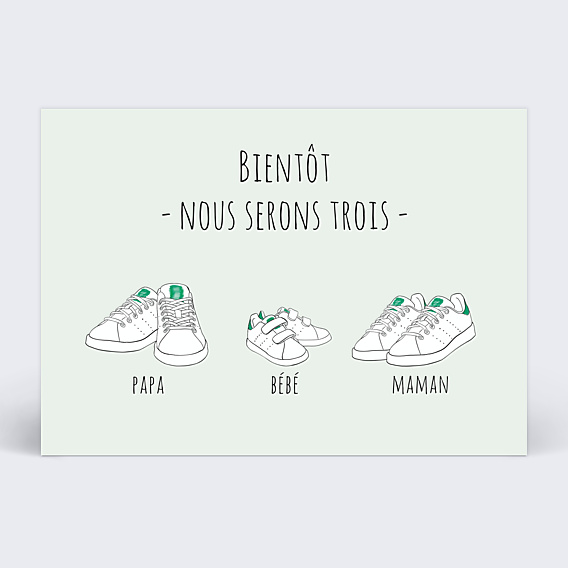 Carte Annonce Grossesse Famille Baskets