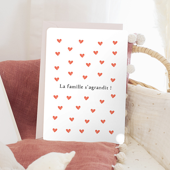 Carte annonce grossesse Motif Coeur Après 4
