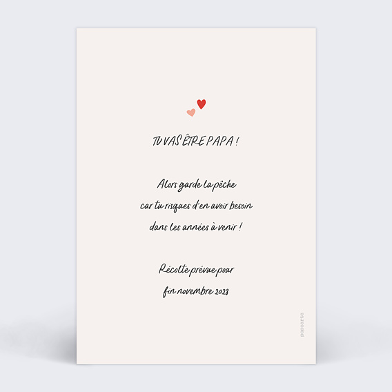 Carte annonce grossesse Noix Verso