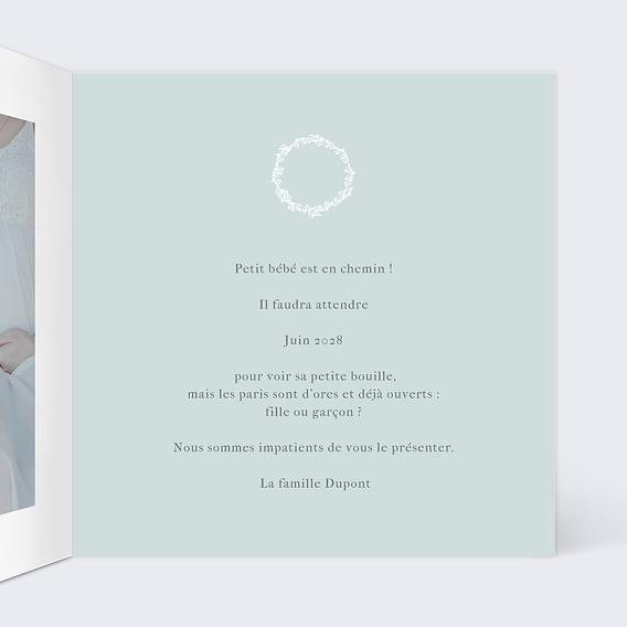 Carte annonce grossesse Petits Lapins Intérieur Droit