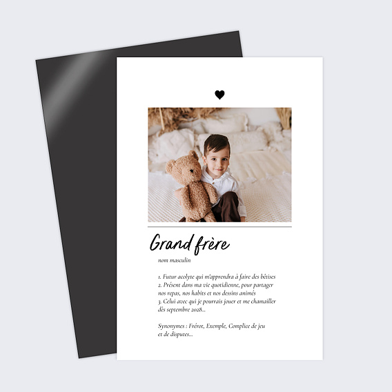 Carte annonce grossesse Définition frère
