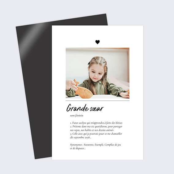 Carte annonce grossesse Définition sœur