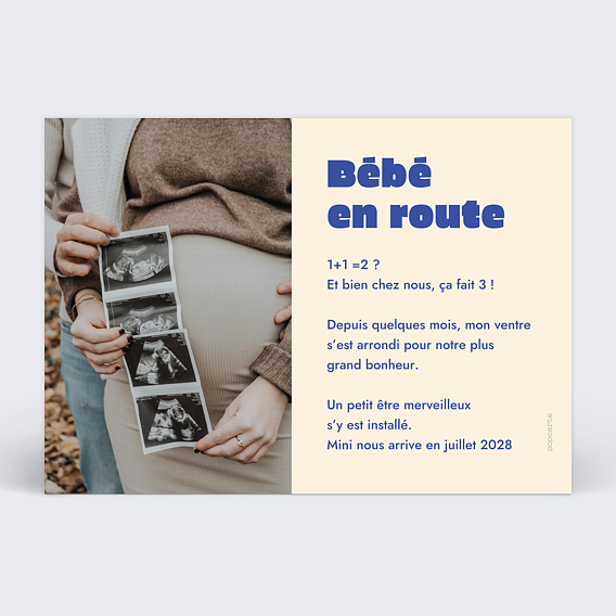 Carte Annonce Grossesse Damier ciel