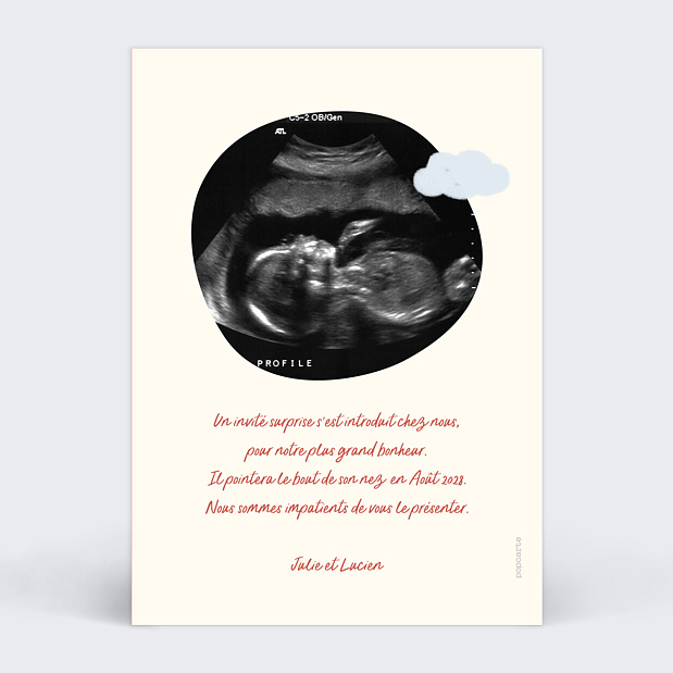 Carte Annonce Grossesse Bébé Été Verso