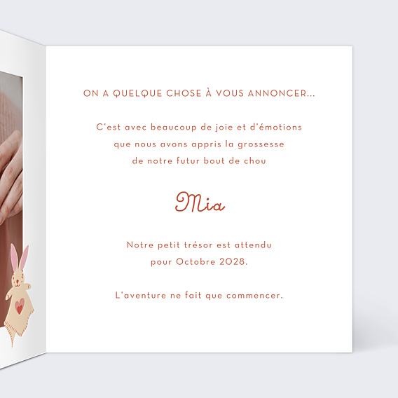 Carte Annonce Grossesse Corde à linge