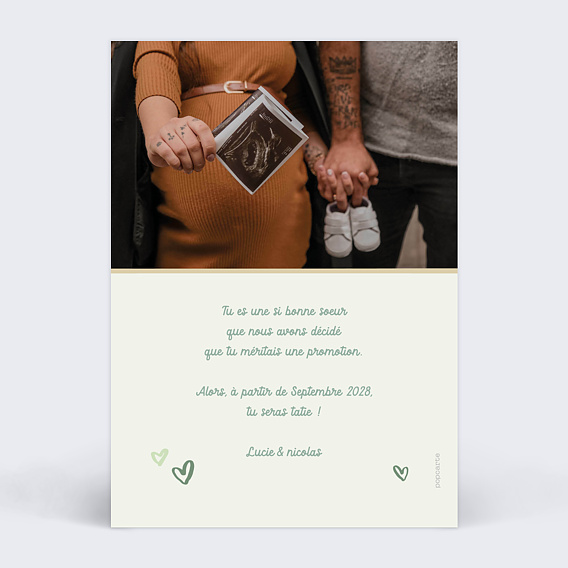 Carte annonce grossesse Frères Extraordinaires Verso