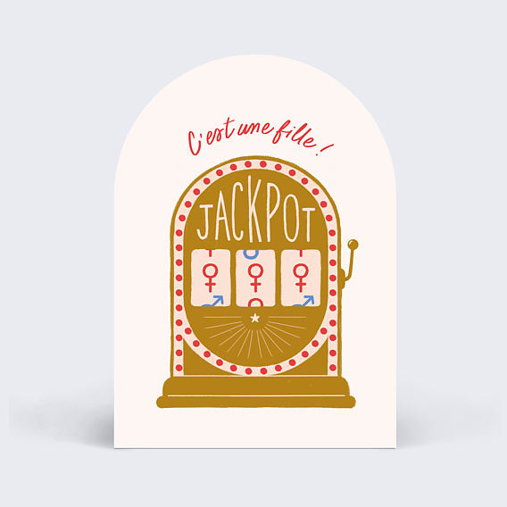 Carte annonce grossesse Gender Reveal Fille