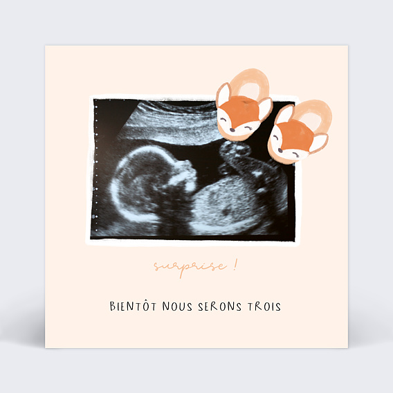 Carte annonce grossesse Chaussons Recto