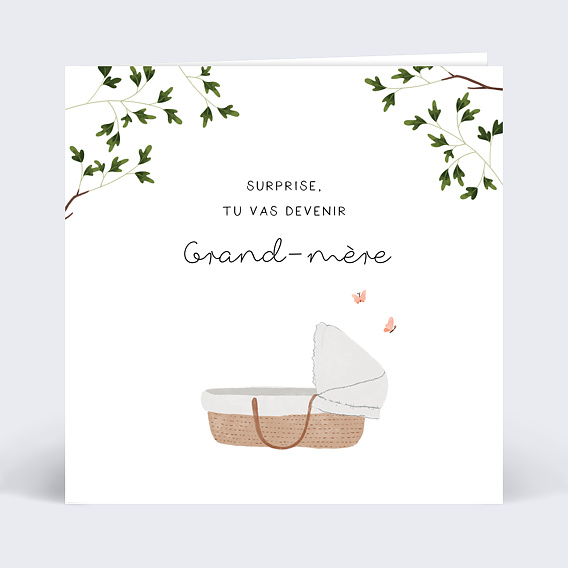 Carte annonce grossesse Couffin Recto