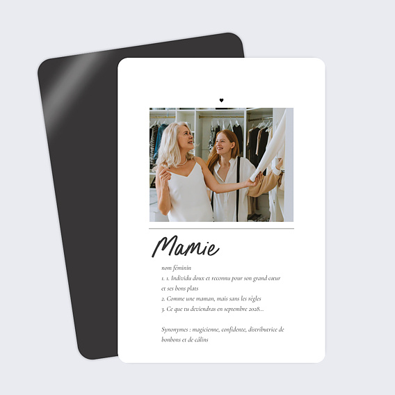 Carte annonce grossesse Définition Mamie