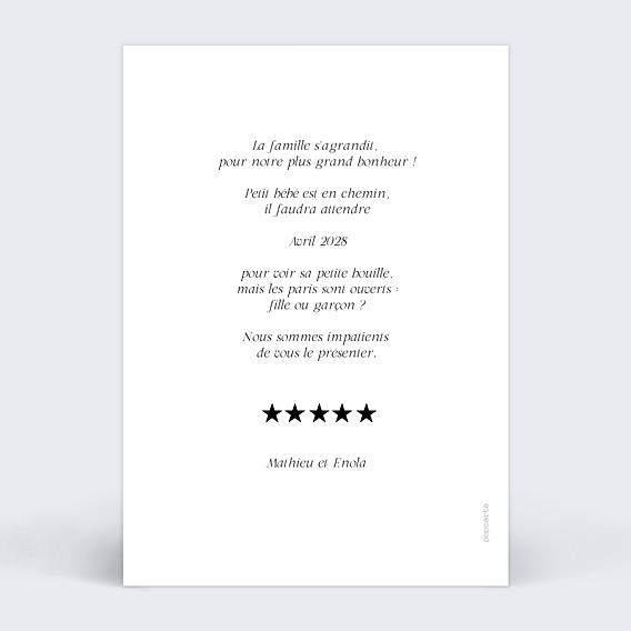 Carte Annonce Grossesse Grande affiche