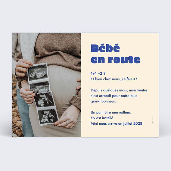 Carte Annonce Grossesse Damier ciel