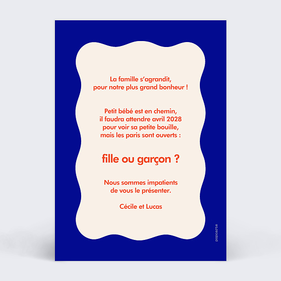 Carte annonce grossesse Annonce drôle Verso