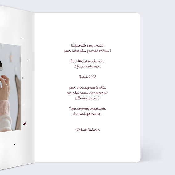 Carte annonce grossesse Passeport Intérieur Droit