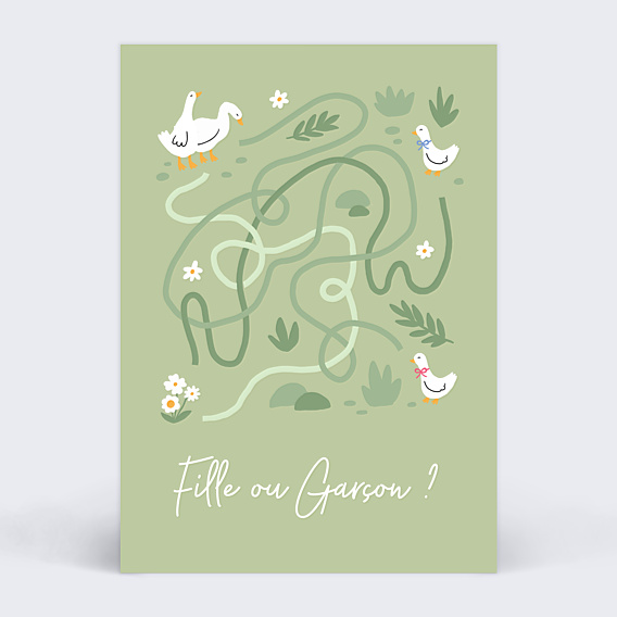 Carte Annonce Grossesse Labyrinthe fille