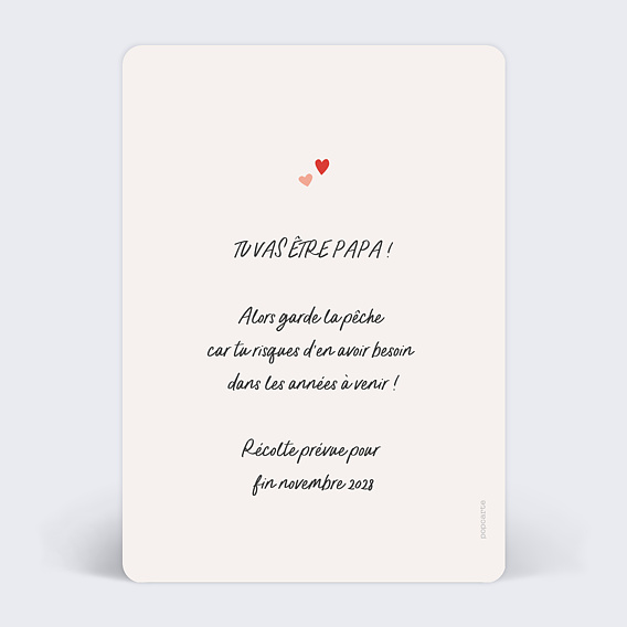Carte annonce grossesse Petit Pois Verso