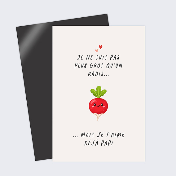 Carte annonce grossesse Radis