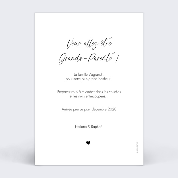 Carte Annonce Grossesse Futurs Parents Verso