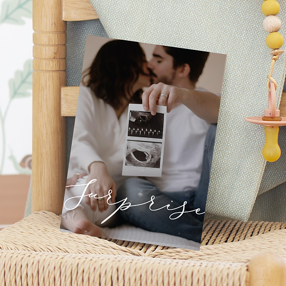 Carte annonce grossesse Surprise Typographie Après 4