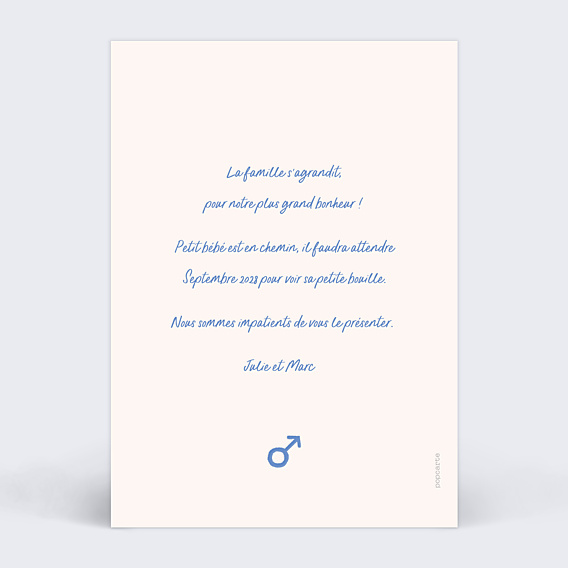 Carte Annonce Grossesse Gender Reveal Garçon